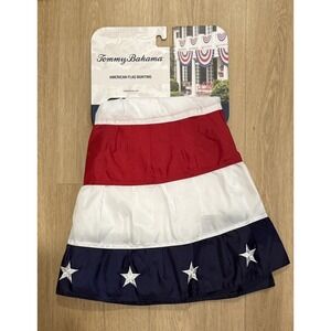 1 Tommy Bahama Bunting Embroidered Handcrafted American Flag July 4th 58x27